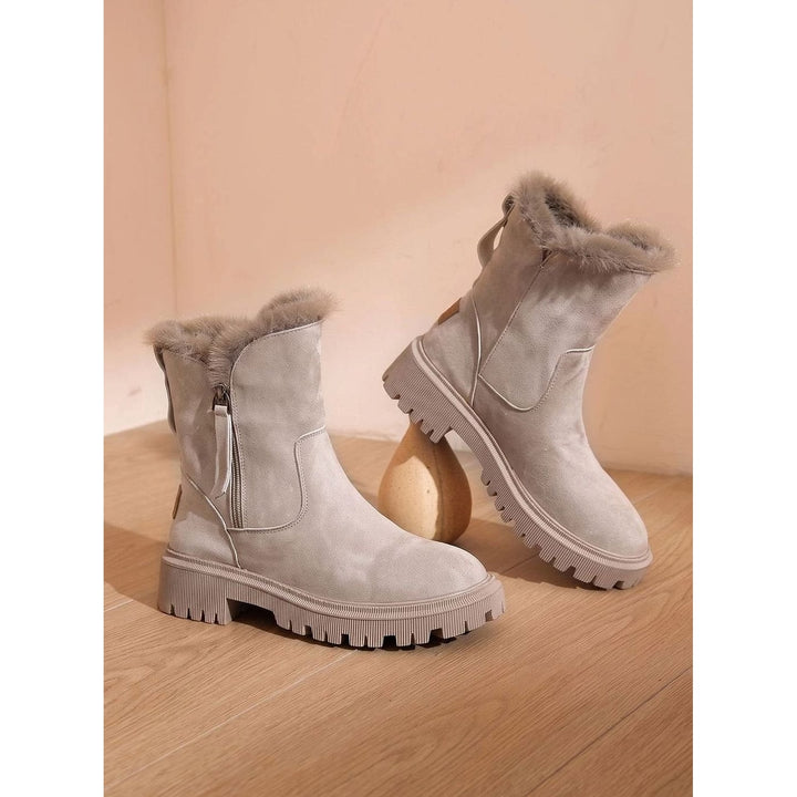 Women’s Lined Winter Ankle Boots in Peach, front view