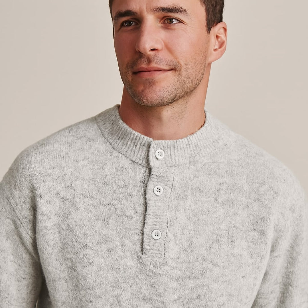 Men's Henley Sweater, detail view