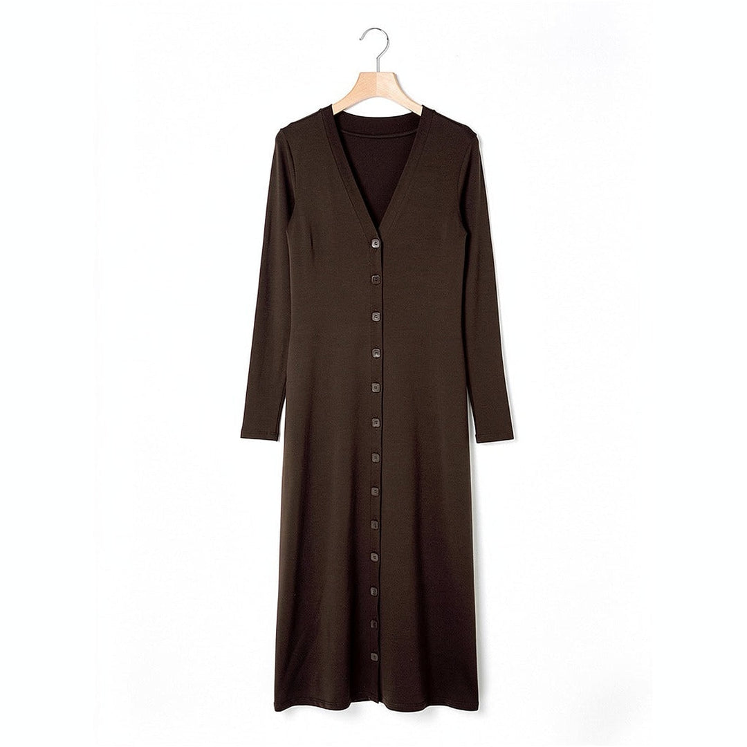 Women's Ribbed Button Front Maxi Dress, front view