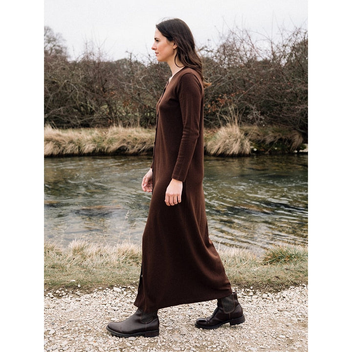 Women's Ribbed Button Front Maxi Dress, side view