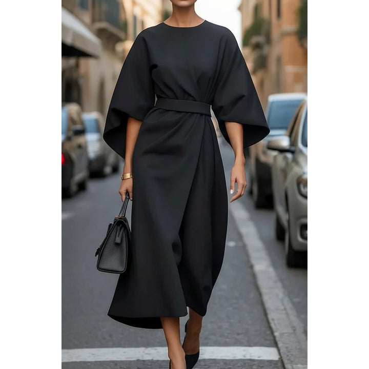 Women's Lantern Sleeve Midi Dress, detail view