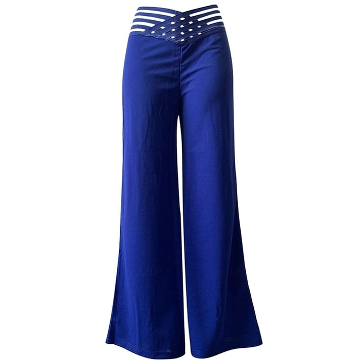 Women's Crossover Waist Wide Leg Pants, front view