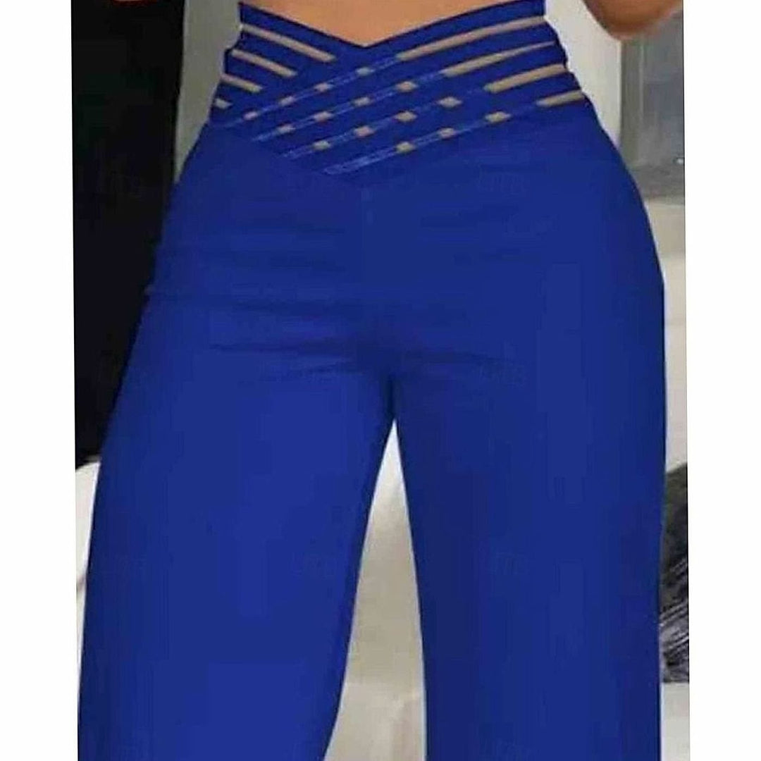 Women's Crossover Waist Wide Leg Pants, detail view