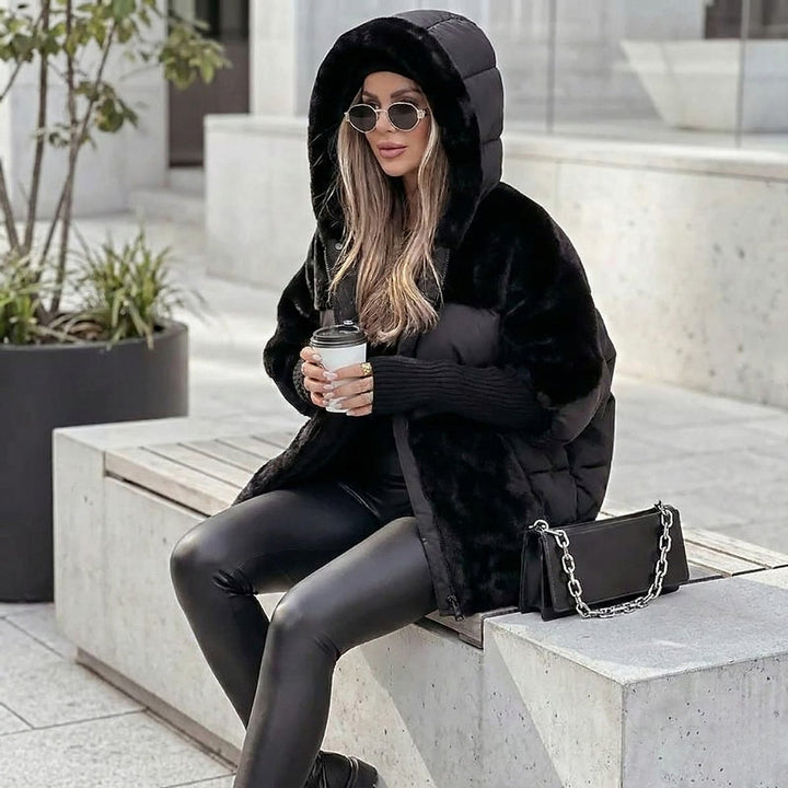 Women's Oversized Quilted Jacket, detail view