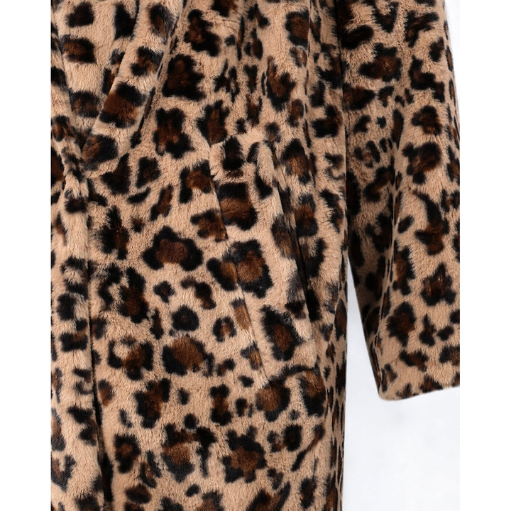 Women's Leopard Faux Fur Coat, detail view 2