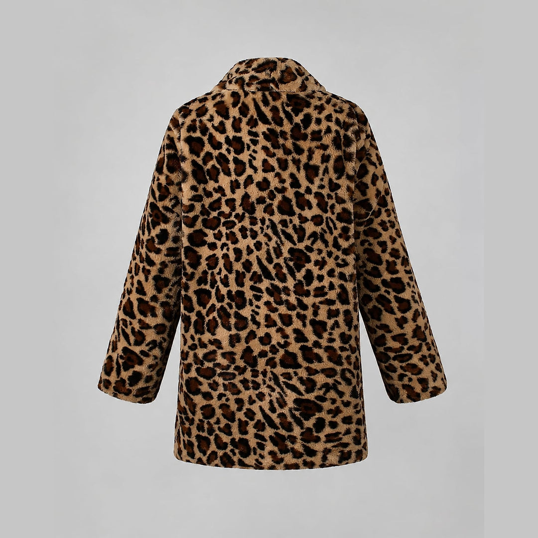 Women's Leopard Faux Fur Coat, detail view 4