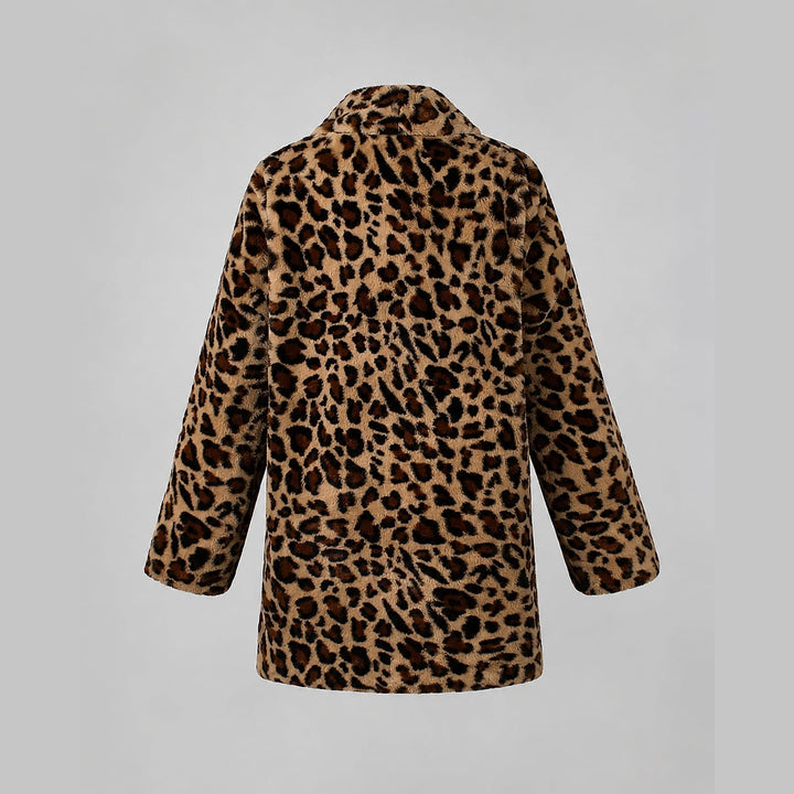 Women's Leopard Faux Fur Coat, detail view 4