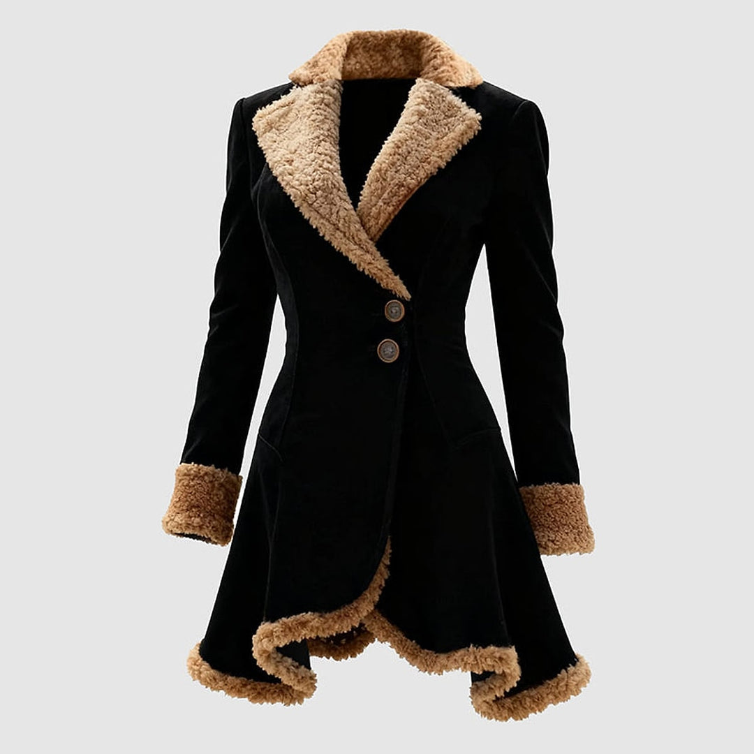 Women's Faux Fur Trim Coat, front view