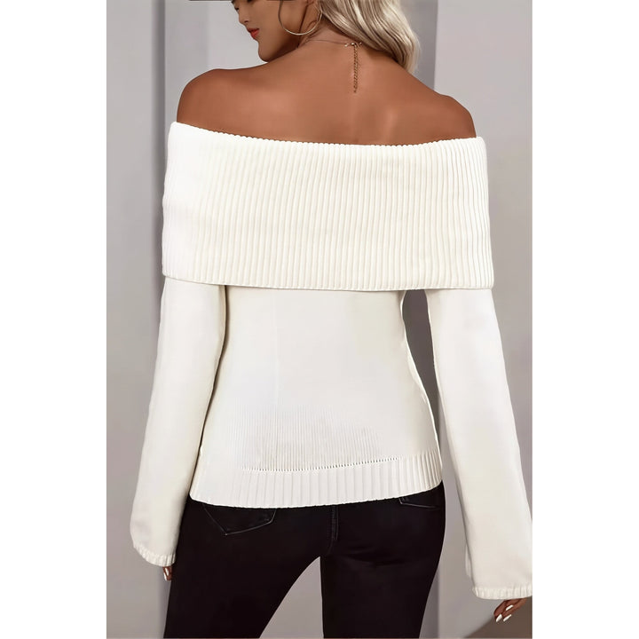 Women's Off Shoulder Sweater, back view
