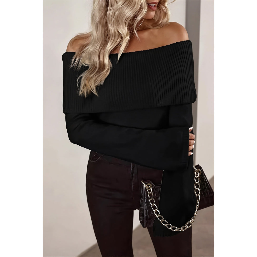 Women's Off Shoulder Sweater, front view 3