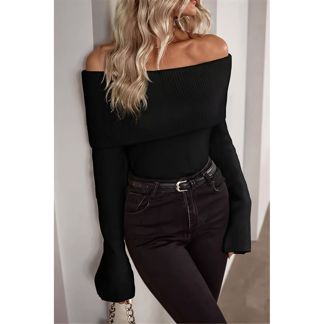 Women's Off Shoulder Sweater, front view 4