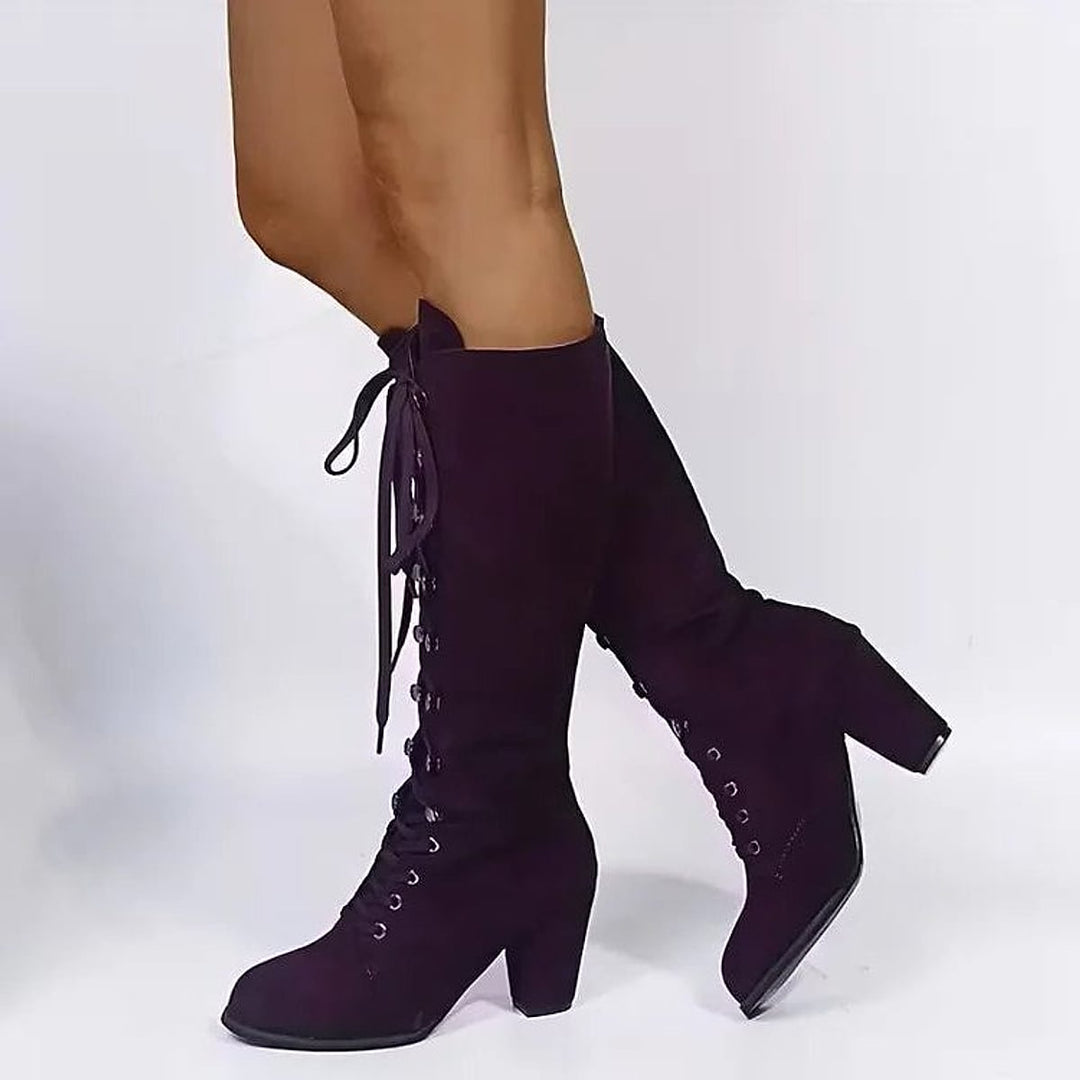 Women's Lace Up Knee High Boots, detail view 3