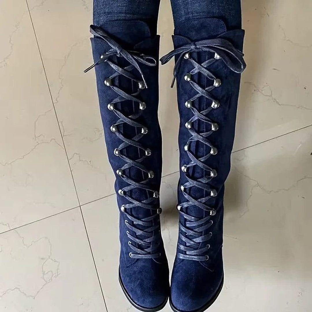 Women's Lace Up Knee High Boots, detail view