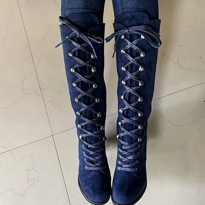 Women's Lace Up Knee High Boots, detail view