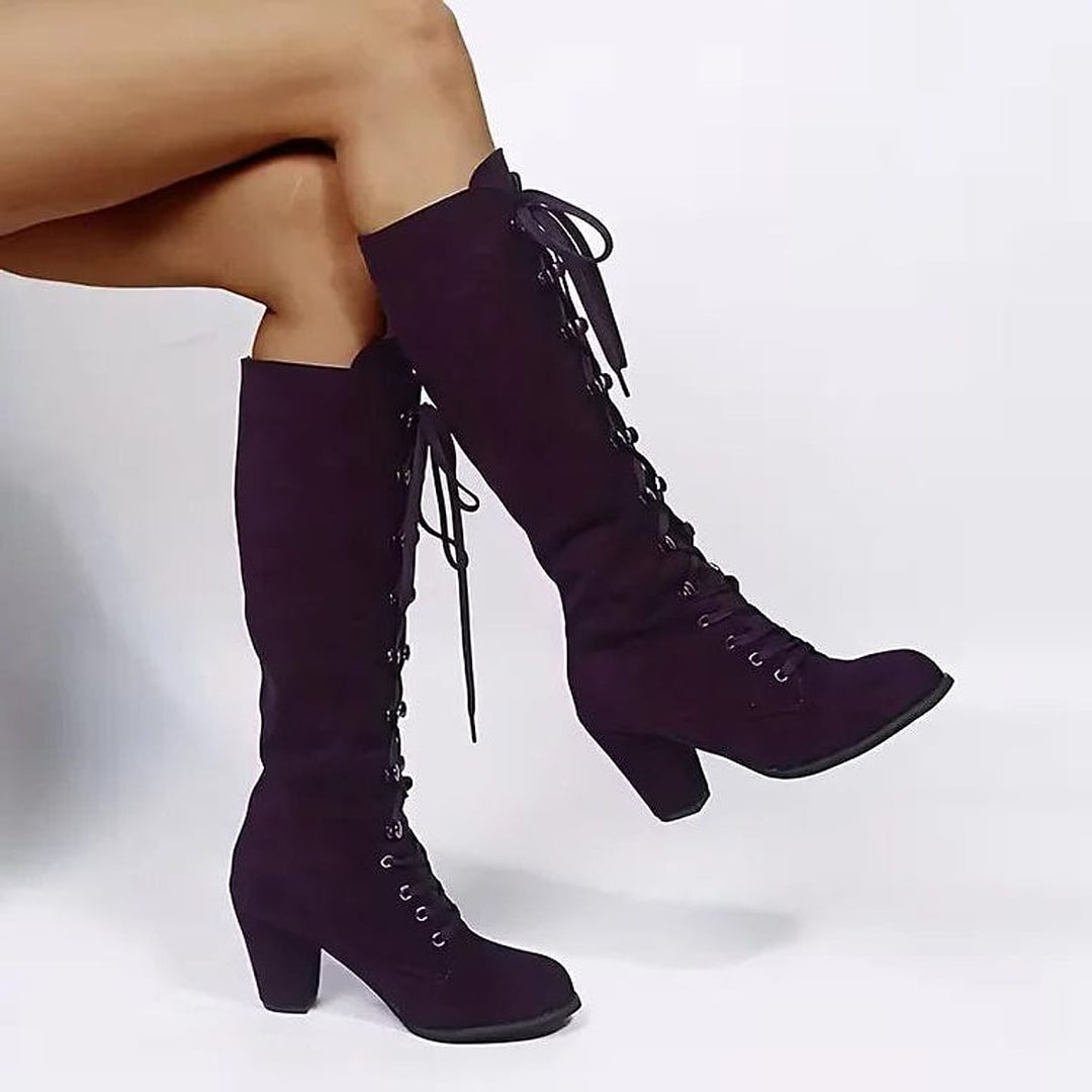 Women's Lace Up Knee High Boots, detail view 2