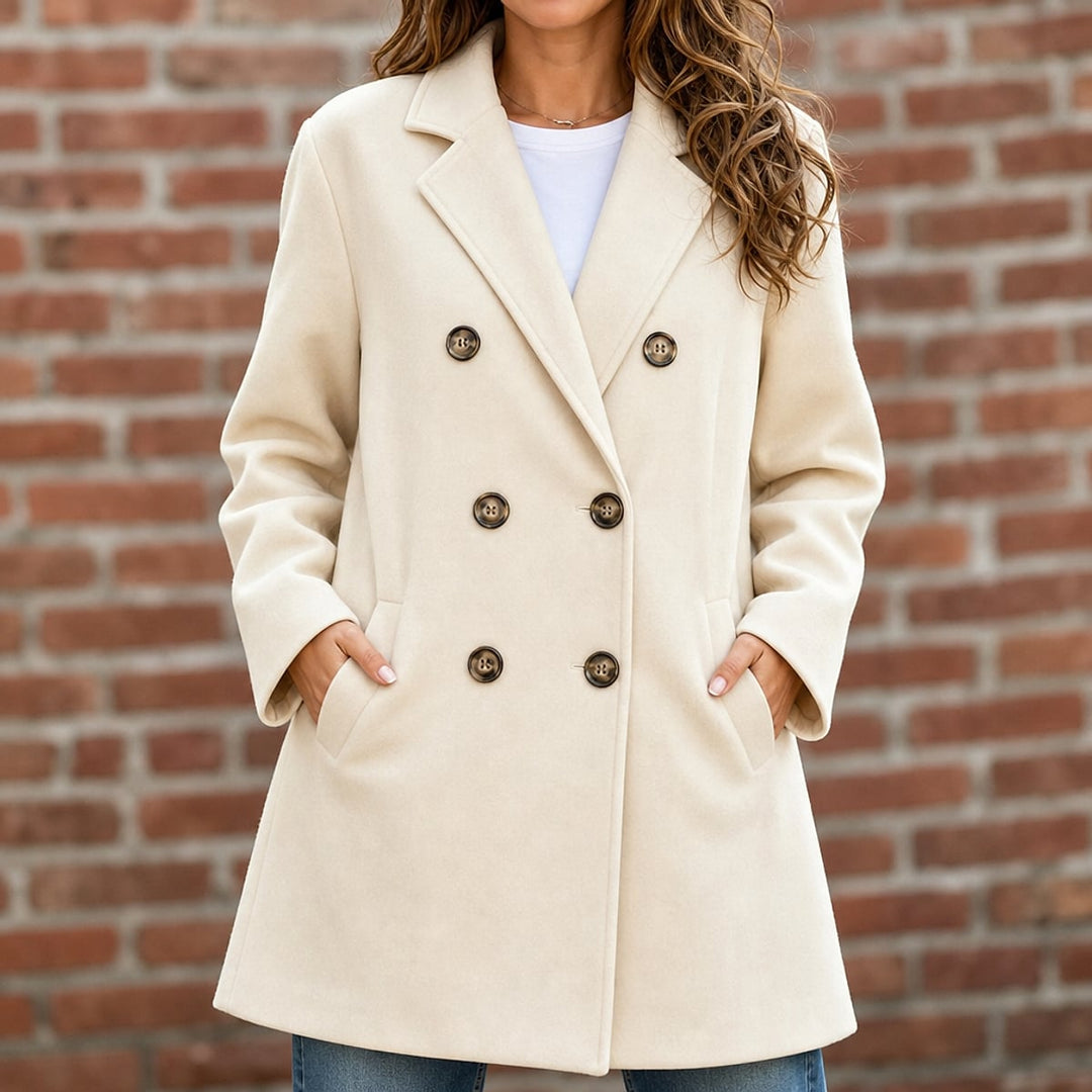 Women's Double Breasted Winter Coat, front view