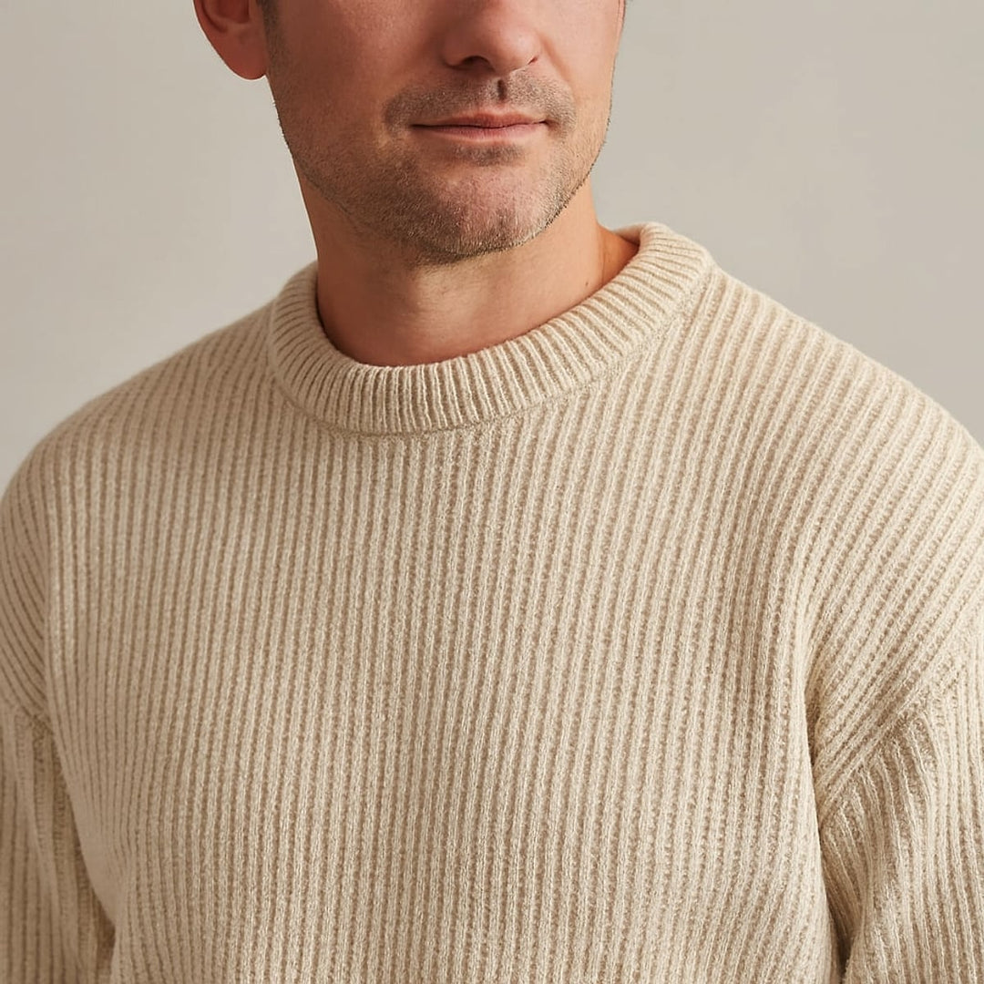 Men's Chunky Knit Sweater, detail view