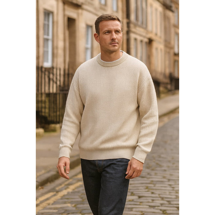 Men's Chunky Knit Sweater, worn view