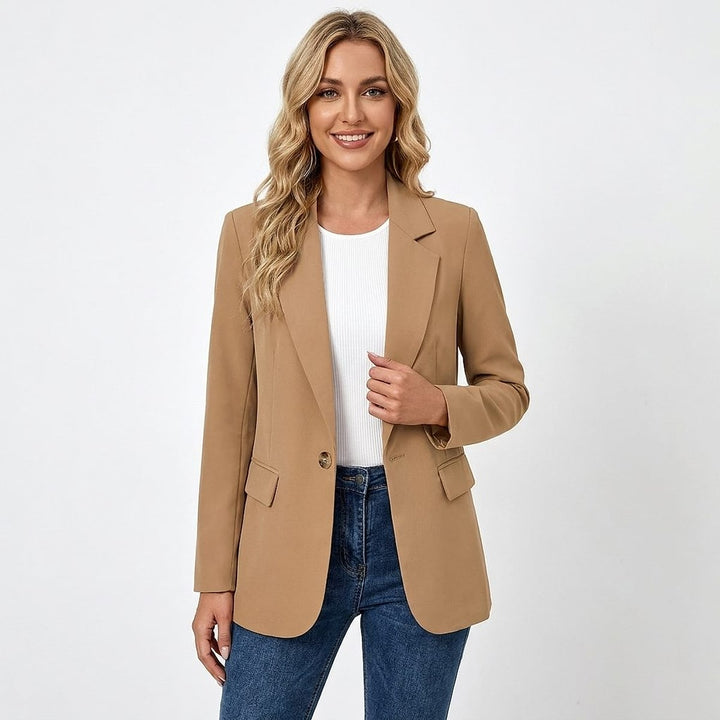 Women's Notch Lapel Tailored Blazer, front view 2