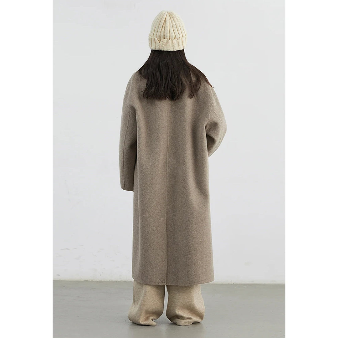Women's Double Breasted Wool Coat, back view
