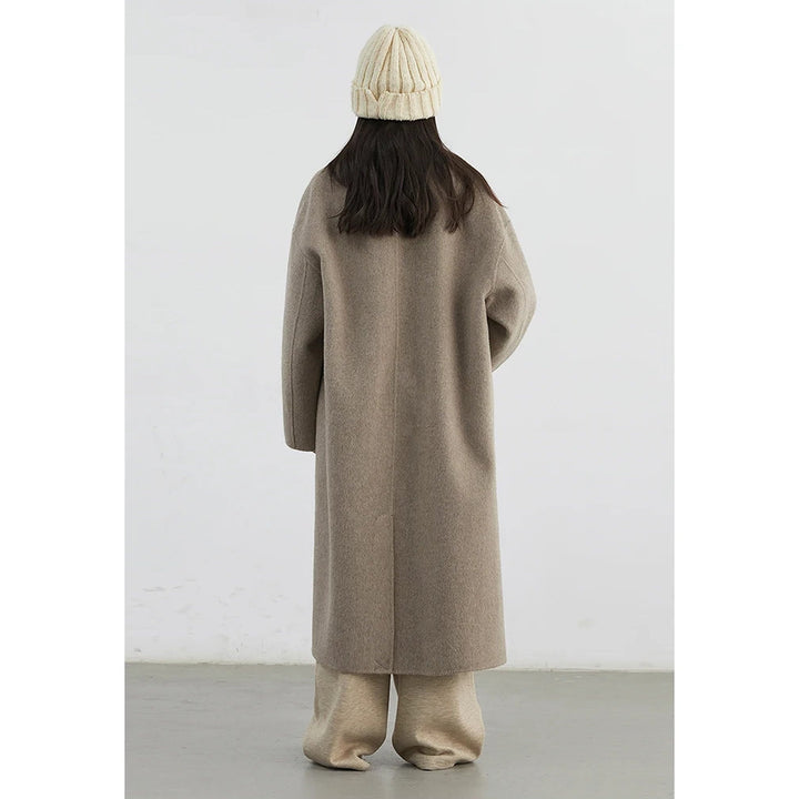 Women's Double Breasted Wool Coat, back view