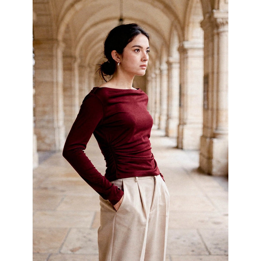 Women's Boat Neck Top, side view