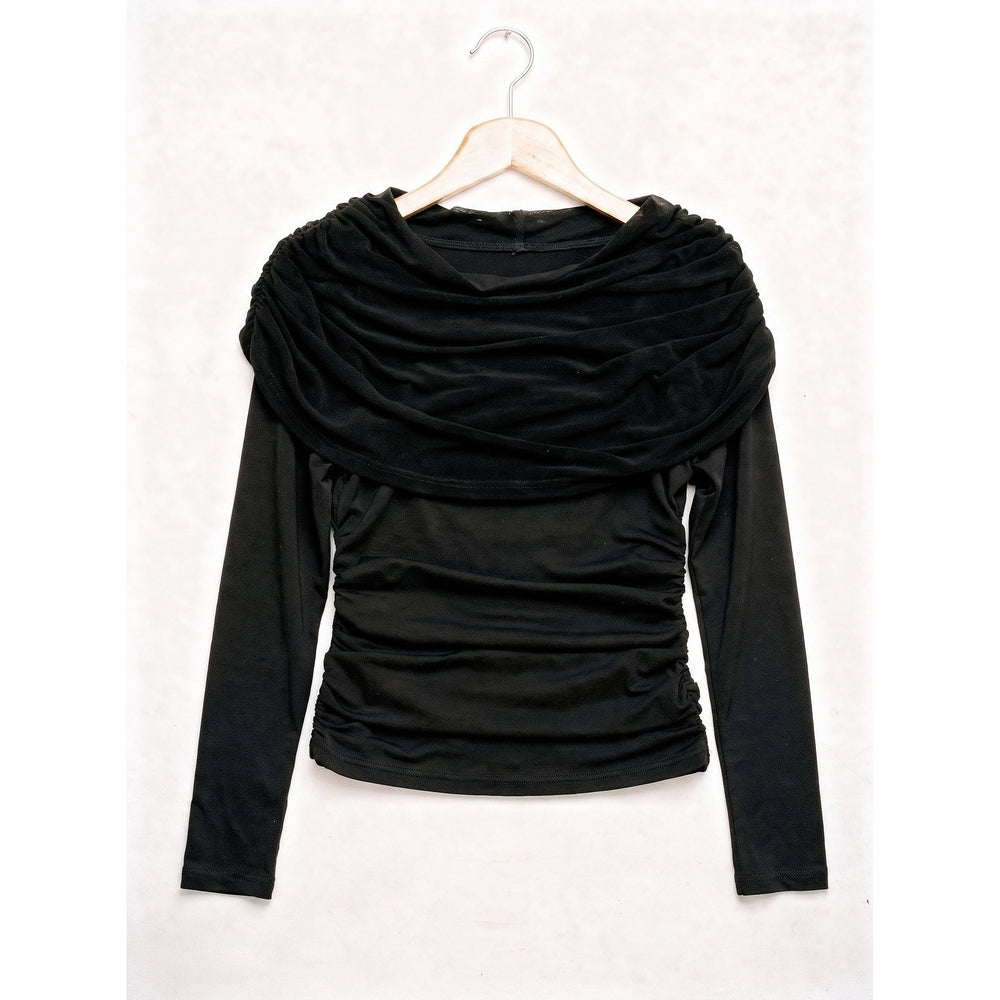 Women's Draped Mesh Top, front view