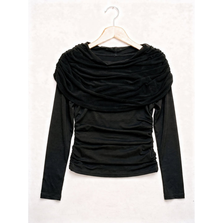 Women's Draped Mesh Top, front view