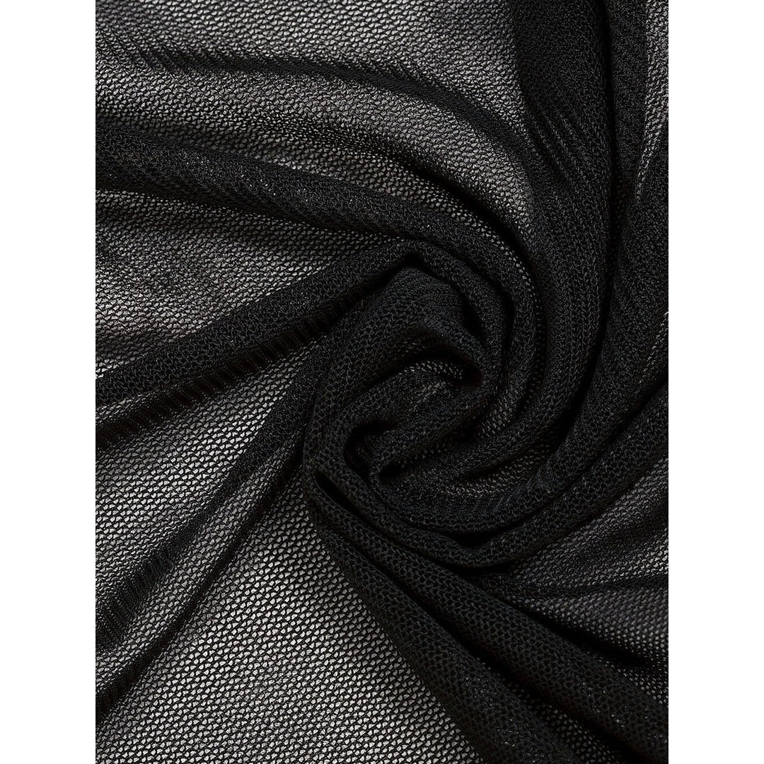Women's Draped Mesh Top, detail view