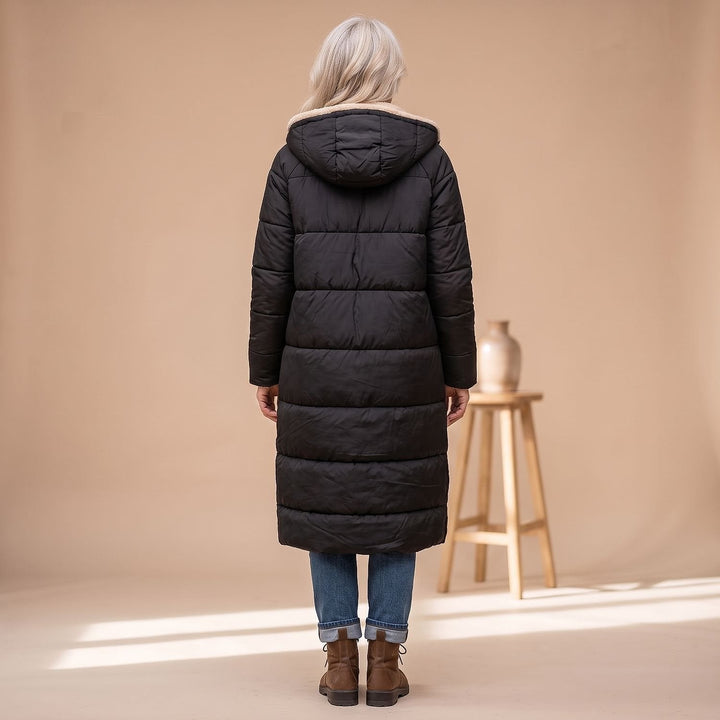 Women's Long Sherpa Lined Puffer Coat, detail view 6