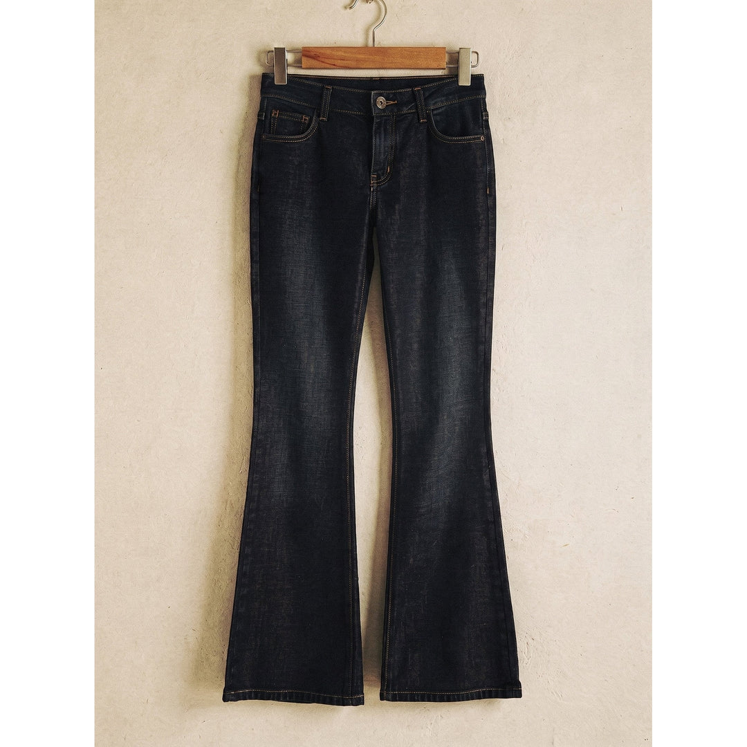 Women's Dark Wash Flare Jeans, front view