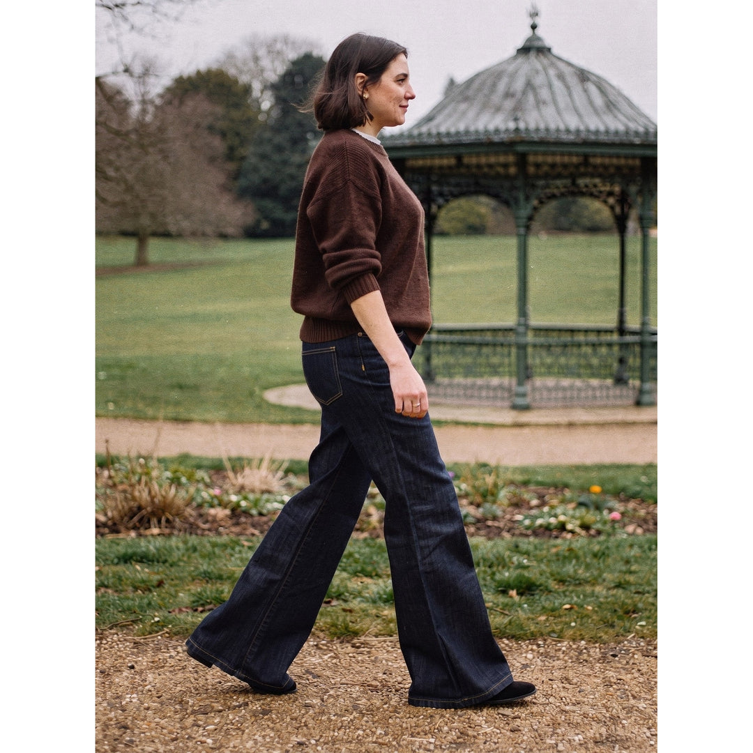 Women's Dark Wash Flare Jeans, side view