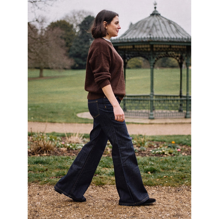 Women's Dark Wash Flare Jeans, side view