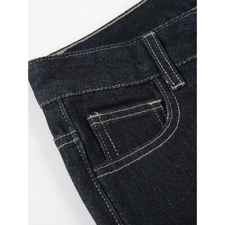 Women's Dark Wash Flare Jeans, detail view