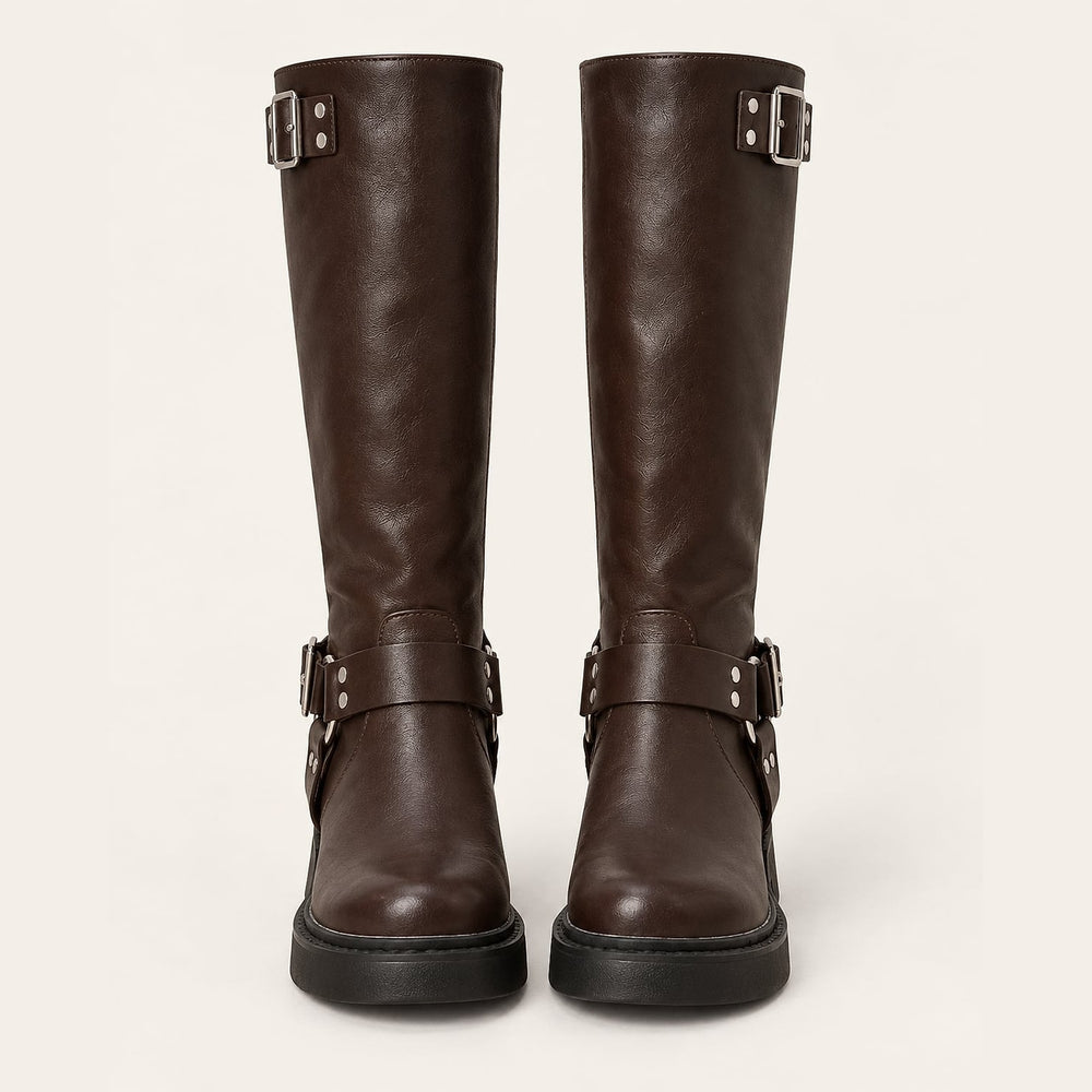 Women's Harness Biker Boots, front view