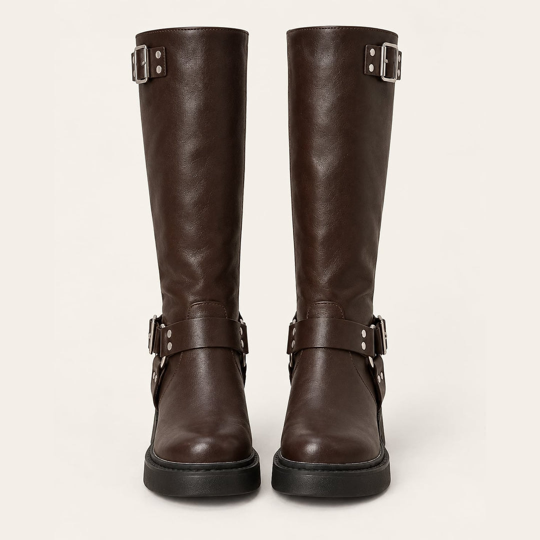 Women's Harness Biker Boots, front view
