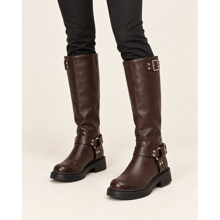 Women's Harness Biker Boots, front view 2