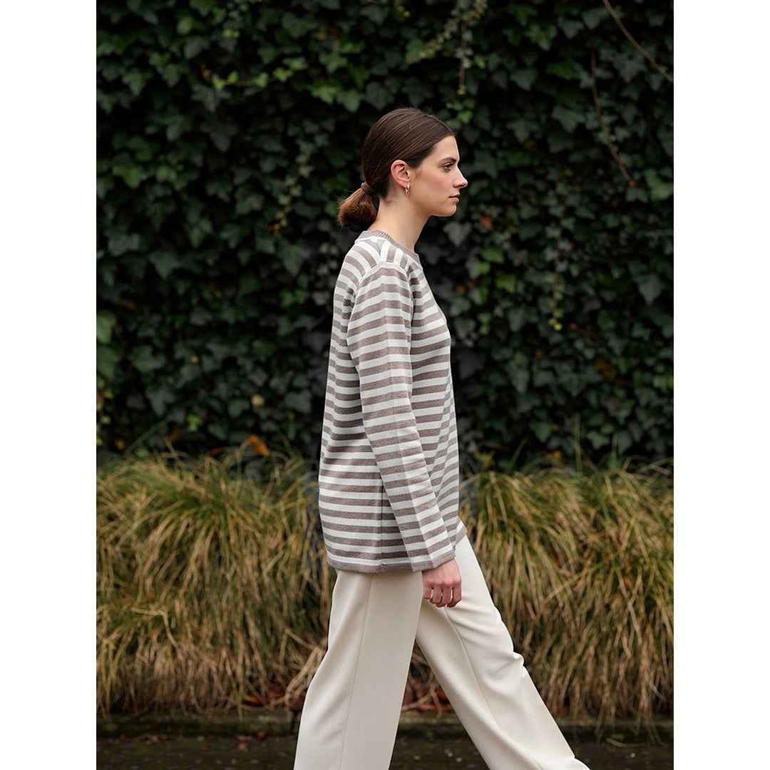 Women's Striped Sweater, side view