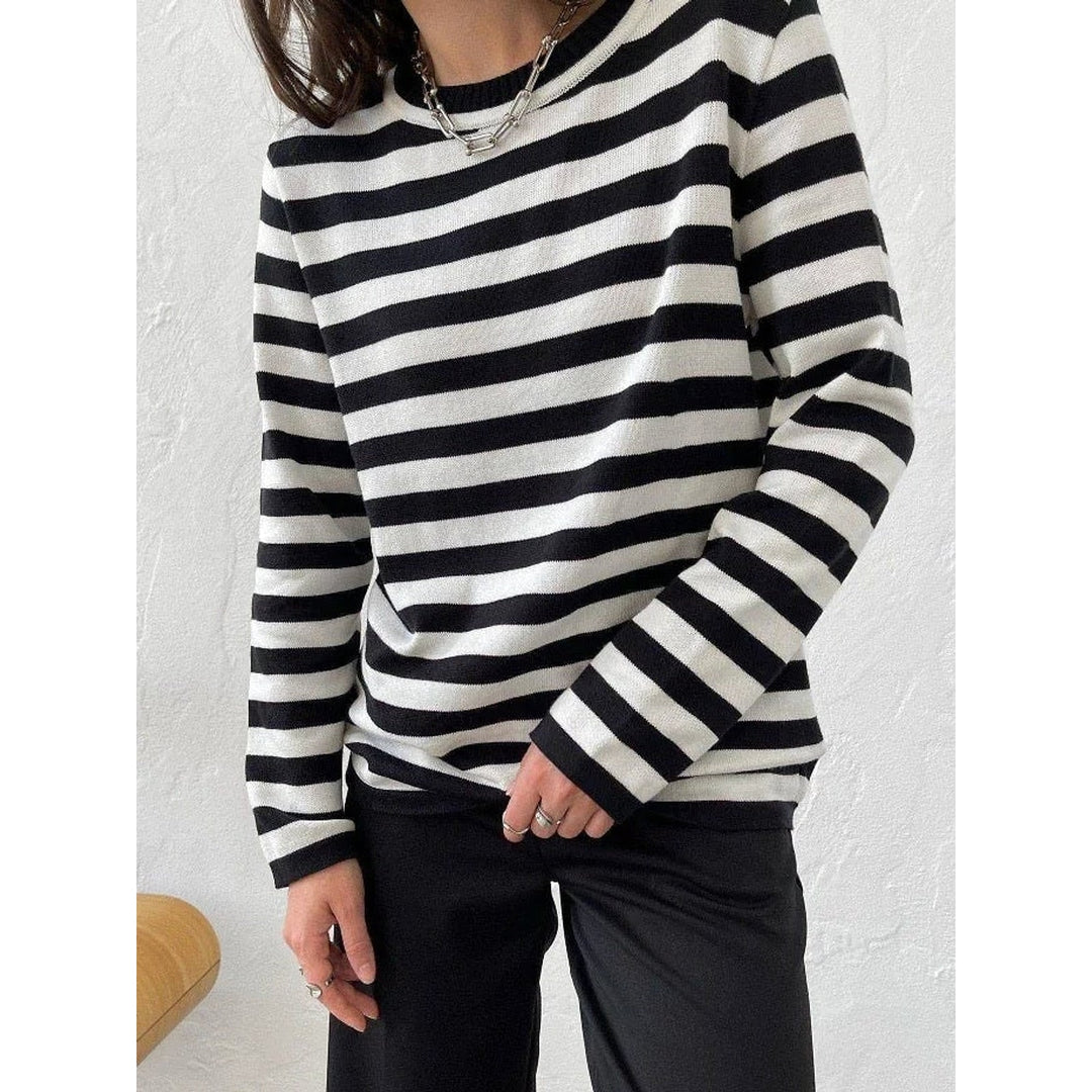 Women's Striped Sweater, front view 2
