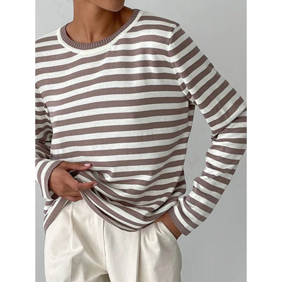 Women's Striped Sweater, front view 3