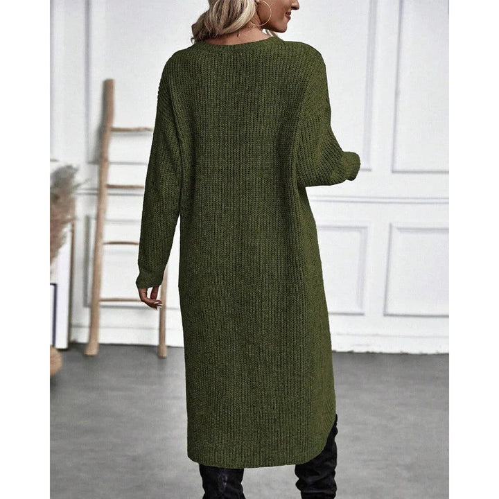 Women's Long Knit Cardigan, back view