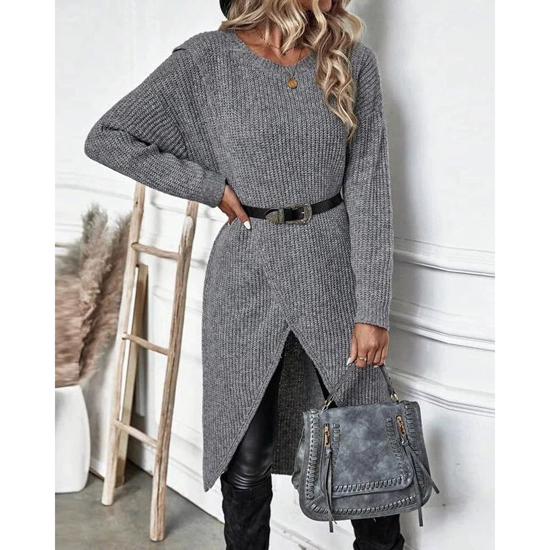 Women's Long Knit Cardigan, front view 2