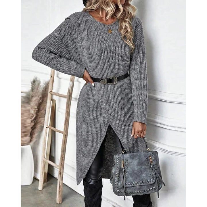 Women's Long Knit Cardigan, front view 2
