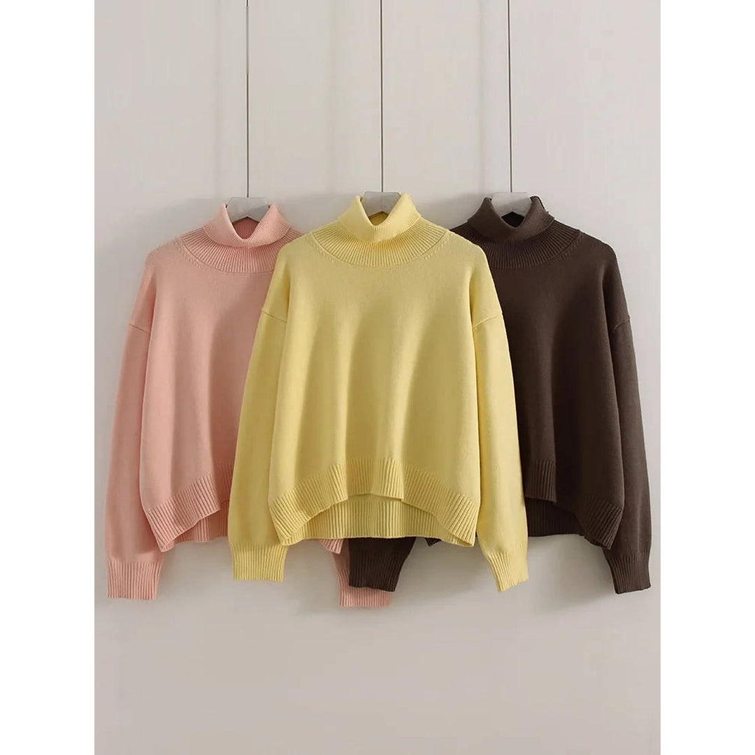 Women's Cropped Turtleneck Sweater, front view 2