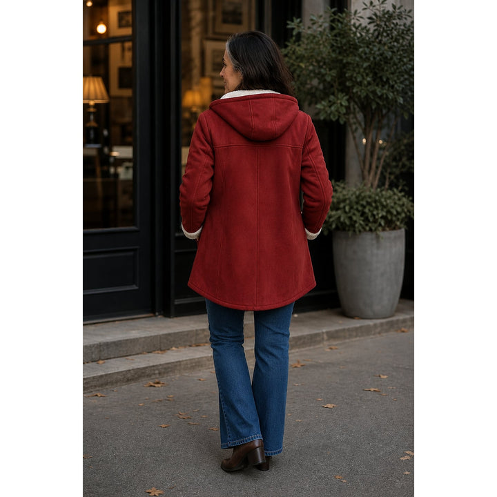 Women's Hooded Faux Suede Coat, detail view 2