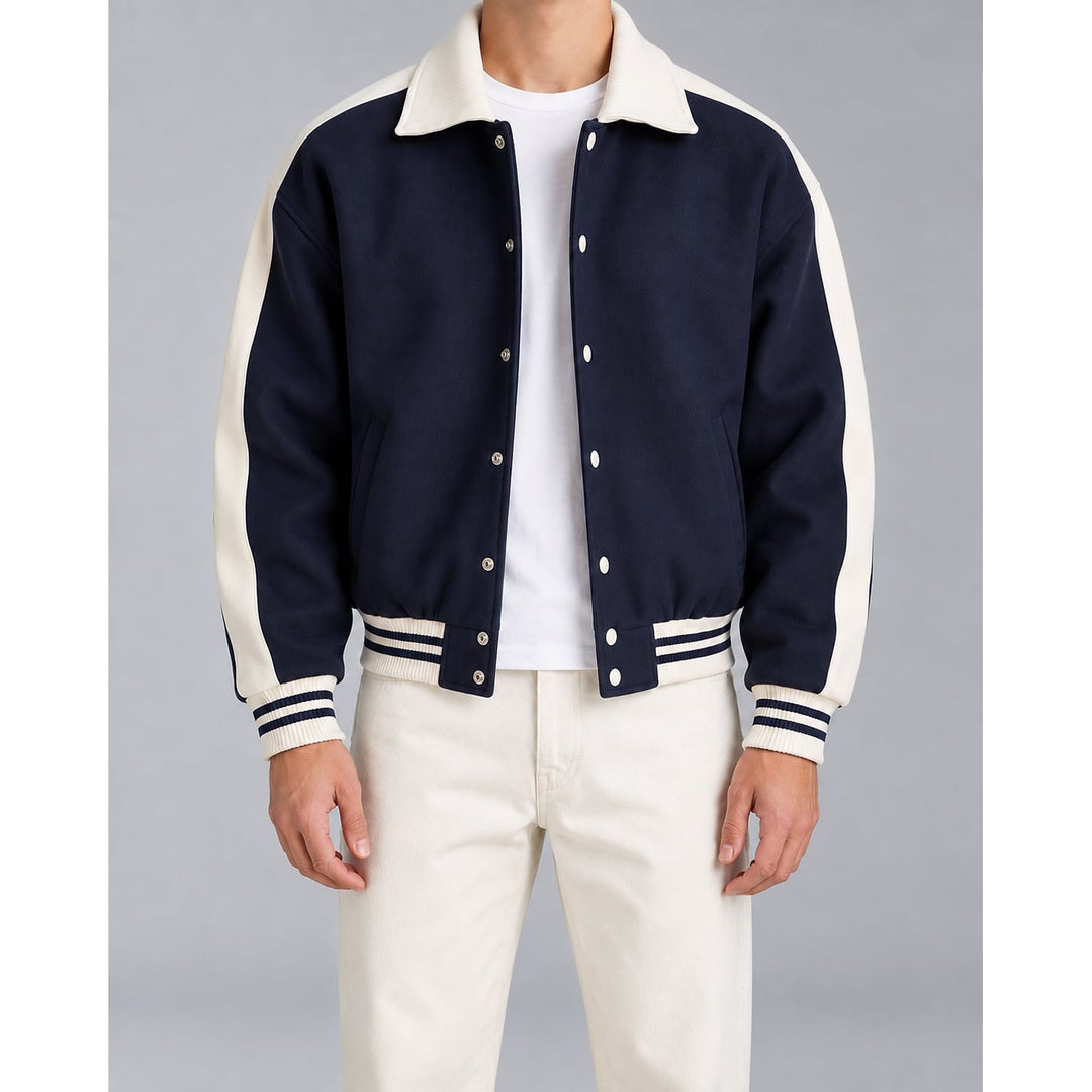 Men's Varsity Jacket, front view
