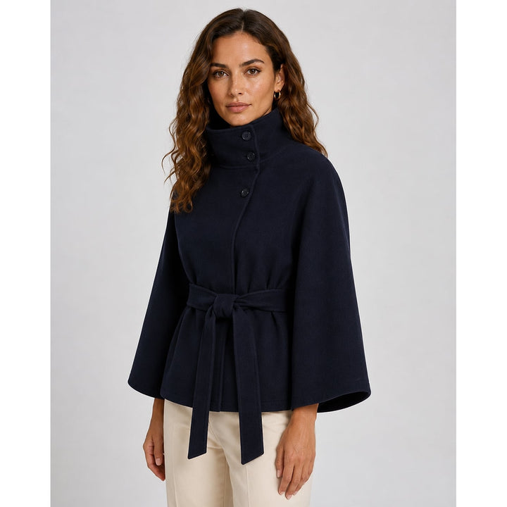 Women's Belted Cape Coat, front view