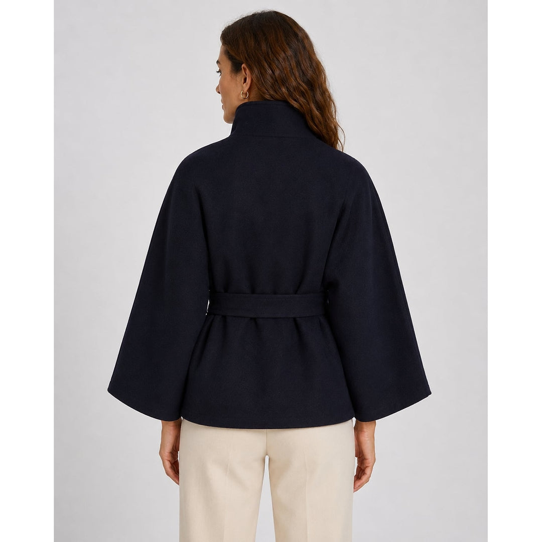 Women's Belted Cape Coat, back view