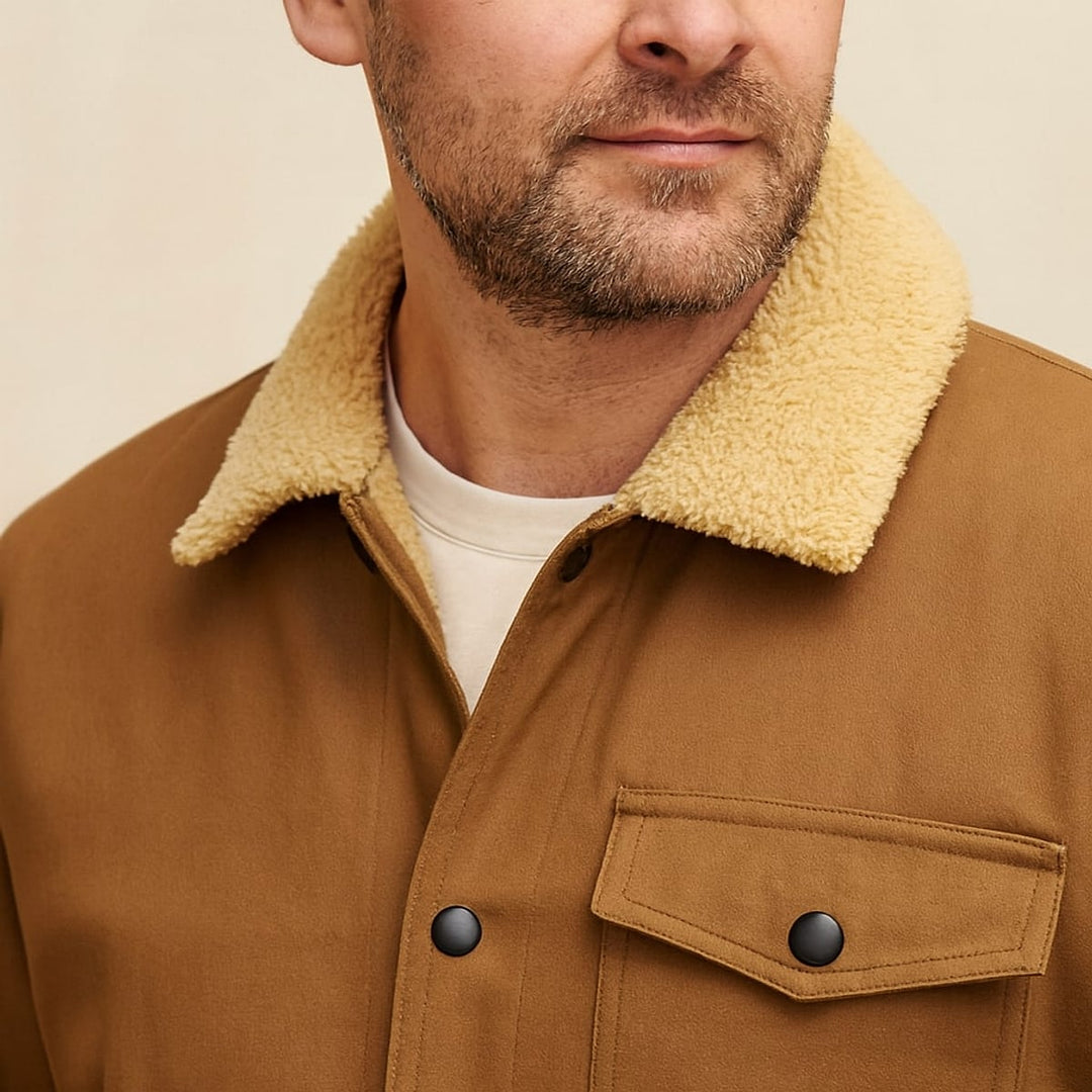 Men's Sherpa Lined Jacket, detail view