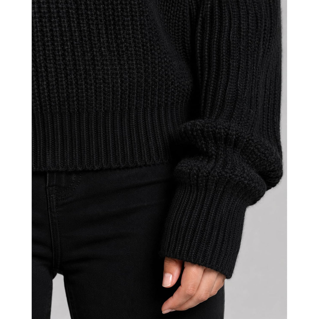 Women's Cropped Half Zip Sweater, detail view 3